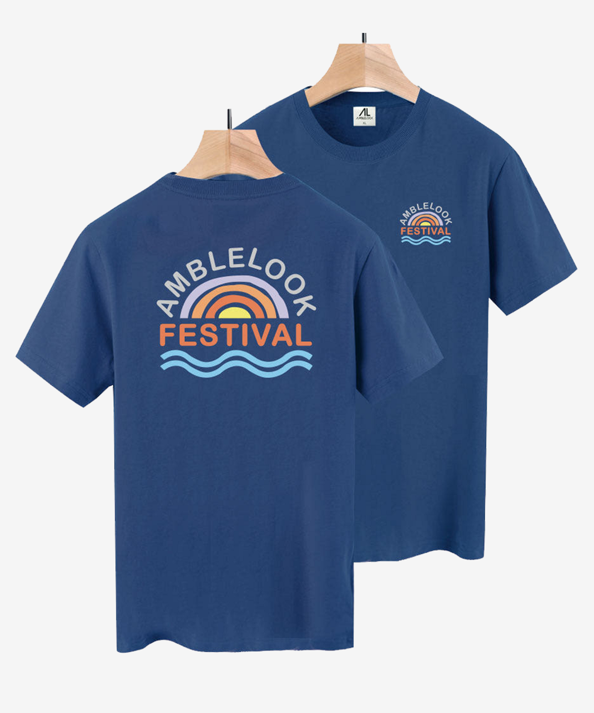 엠블룩(AMBLELOOK) 프리미엄 면스판 라운드 반팔티 FESTIVAL (4color)