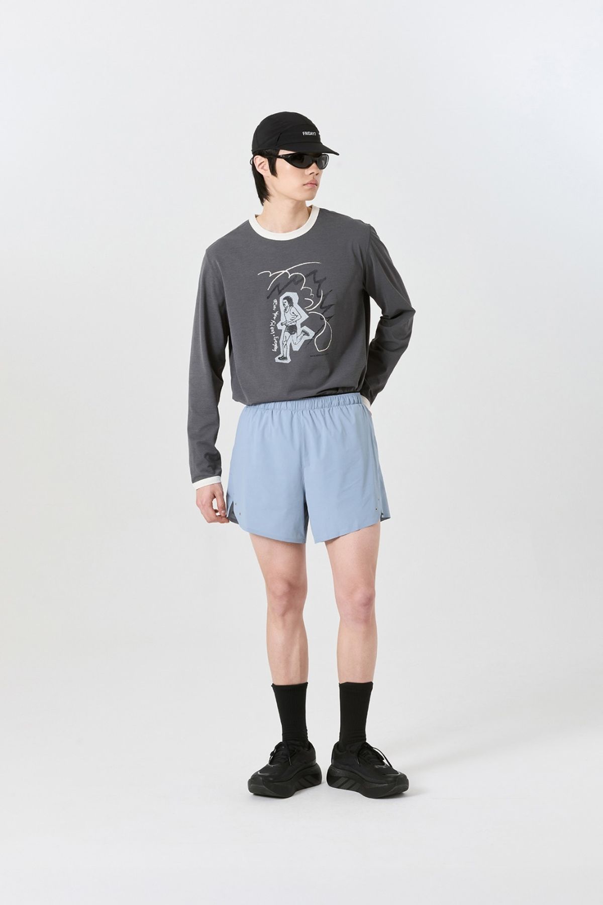 프라이데이세븐(FRIDAYSEVEN) 러닝쇼츠 Ventra Run Shorts 5인치 bl (Brief) mens