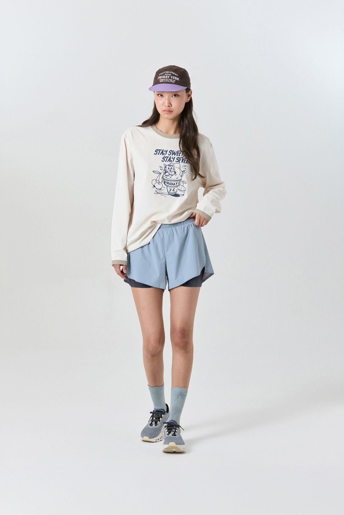 프라이데이세븐(FRIDAYSEVEN) 러닝쇼츠 Ventra Run Shorts 3인치 bl (2in1) wmns