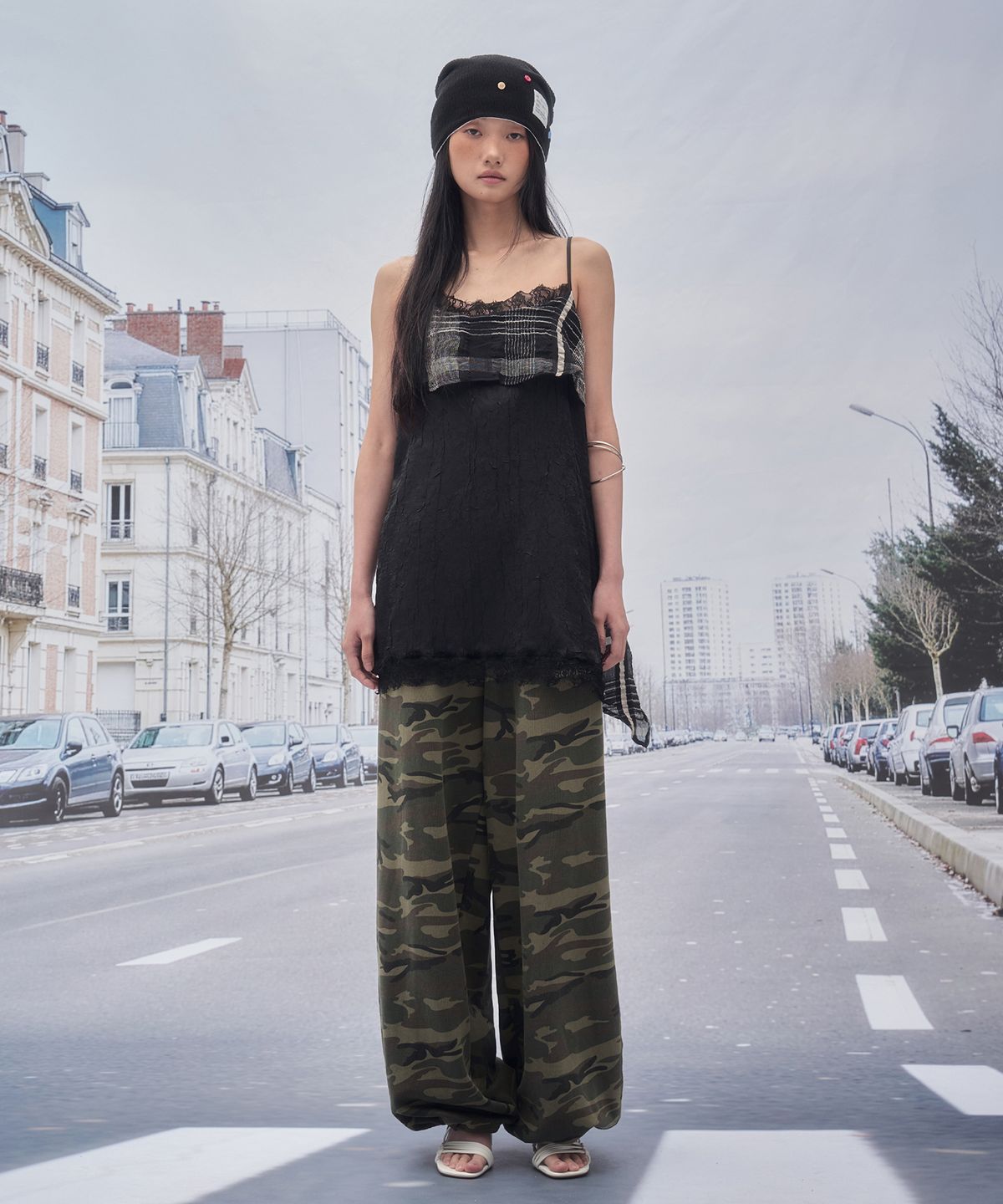 솜속(SOMSOC) AREN REVERSIBLE CAMO PANTS_KHAKI