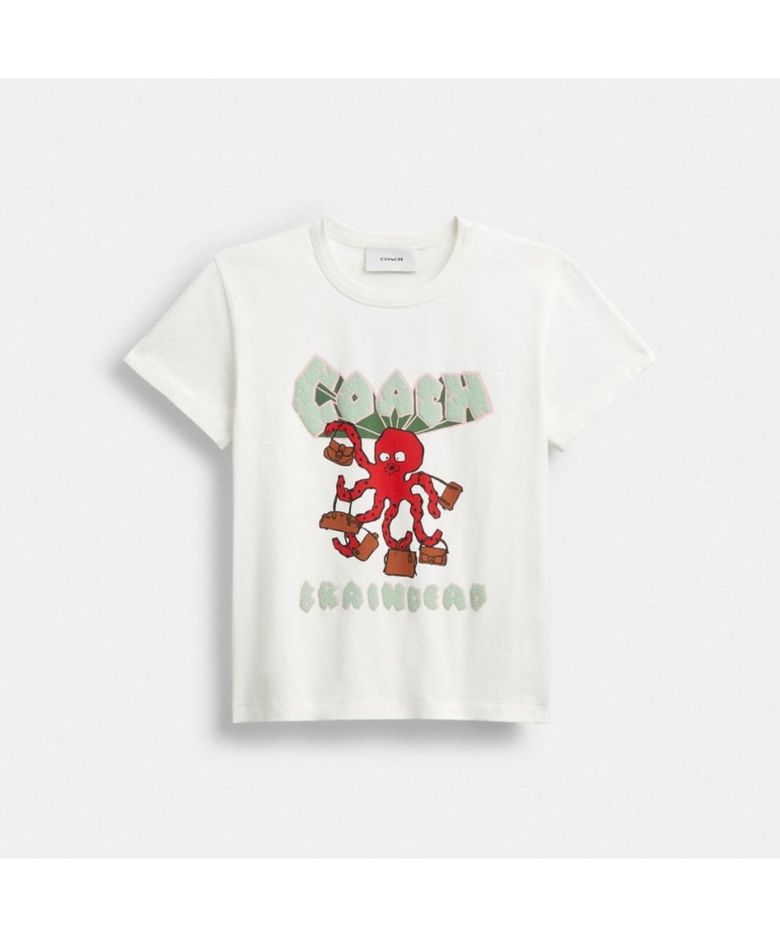 코치 x 브레인 데드 옥토퍼스 90 S 티셔츠 CDW17 WHT
