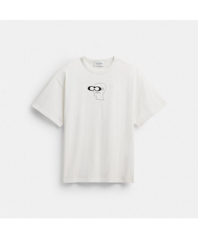 코치 x 브레인 데드 헤드 티셔츠 인 코튼 CEV02 WHT