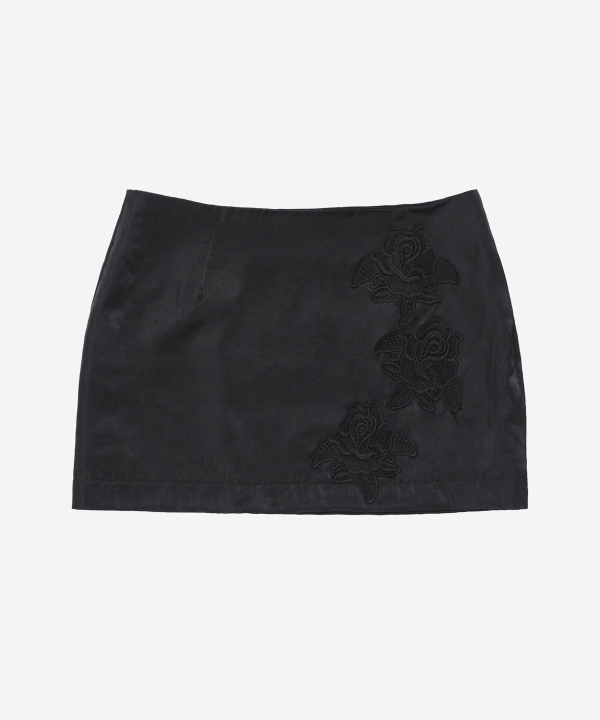 달링유어배드(DARLING, YOU'RE BAD) Rose Satin Mini Skirt #Black
