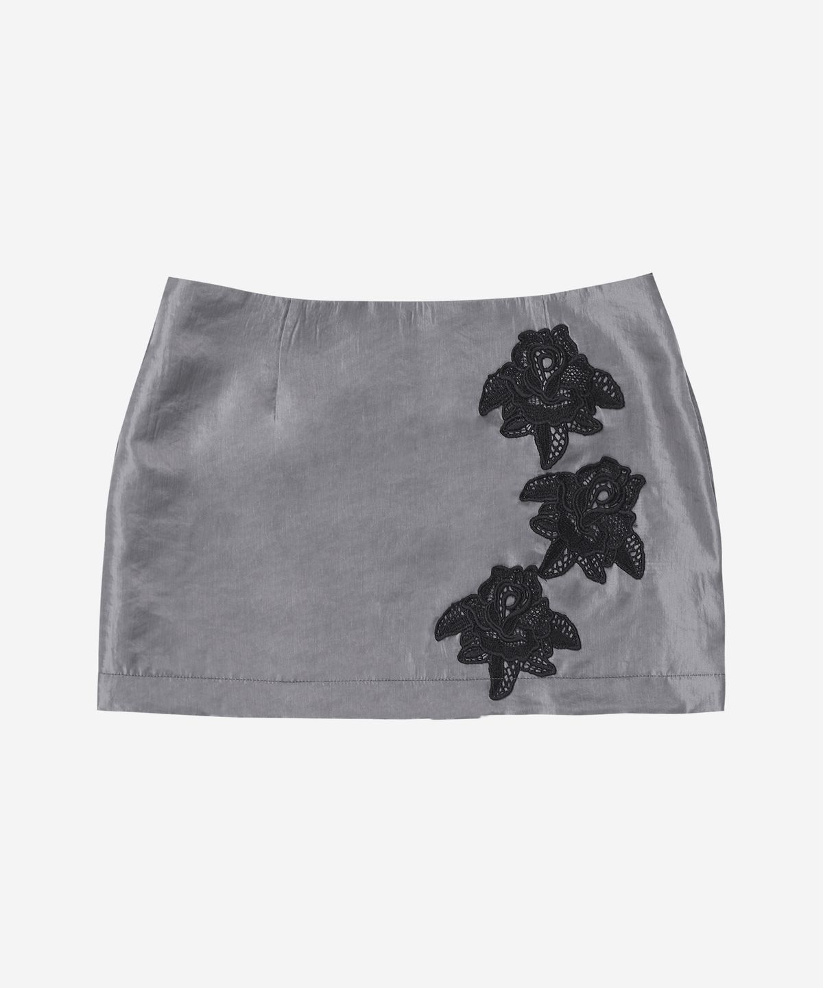 달링유어배드(DARLING, YOU'RE BAD) Rose Satin Mini Skirt #Gray