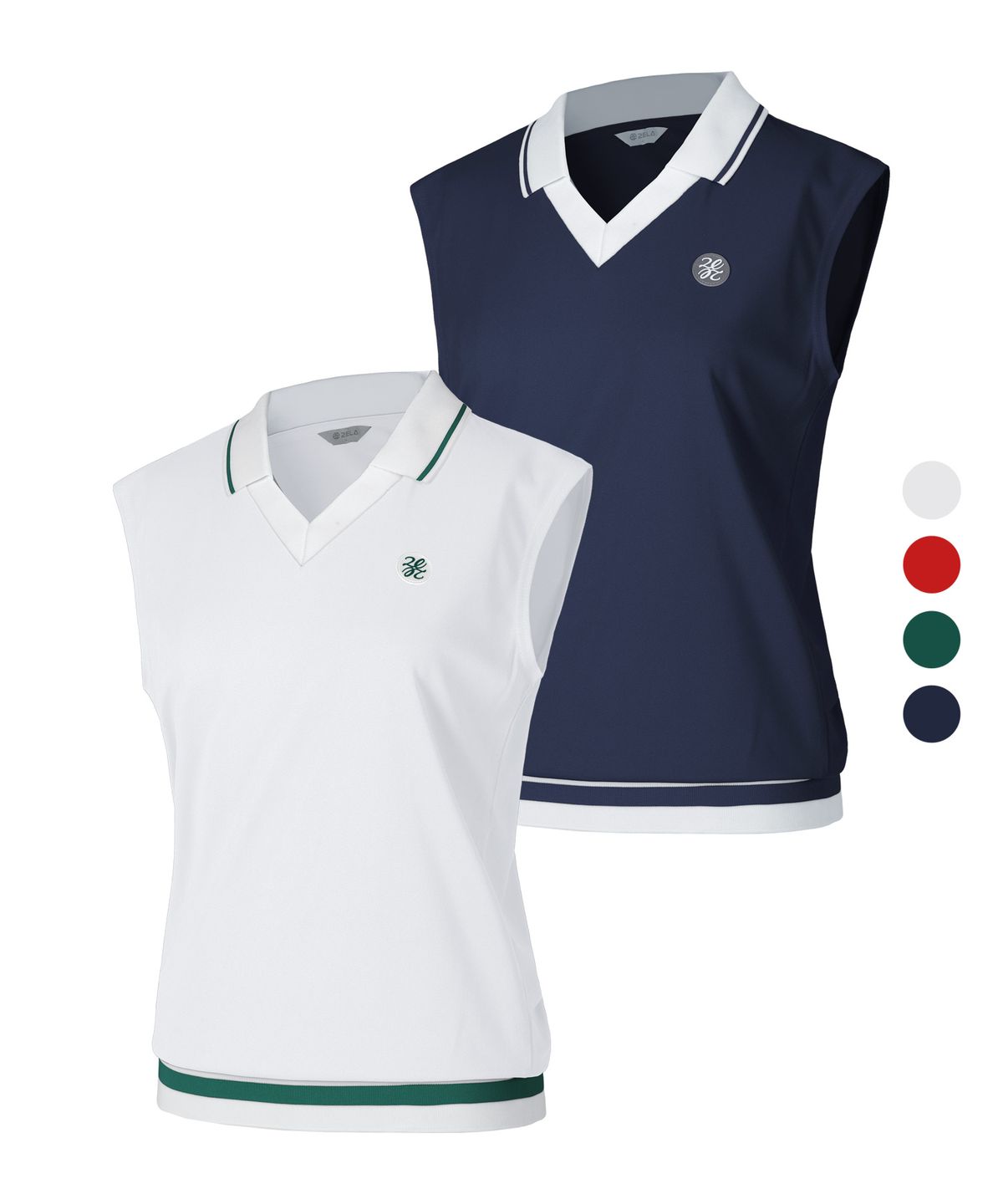투엘라(2ELA) 여성 듀이브이 PK 브이넥 카라 나시 티셔츠 4 Colors
