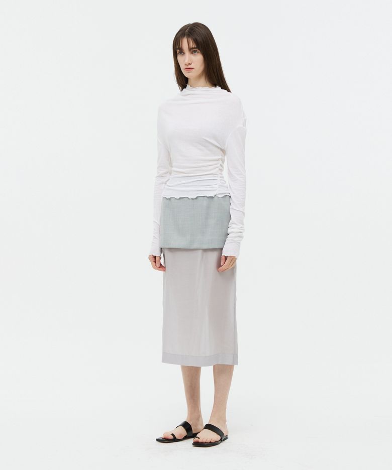 sheer linen draping top (ivory)