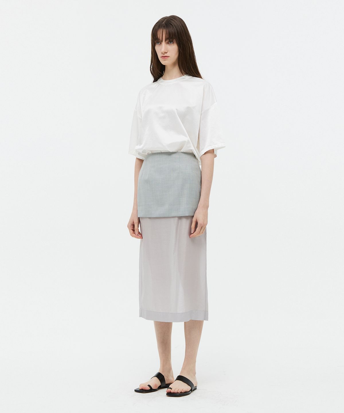 베데르미(VEDERMI) 100% silk t shirt (ivory)