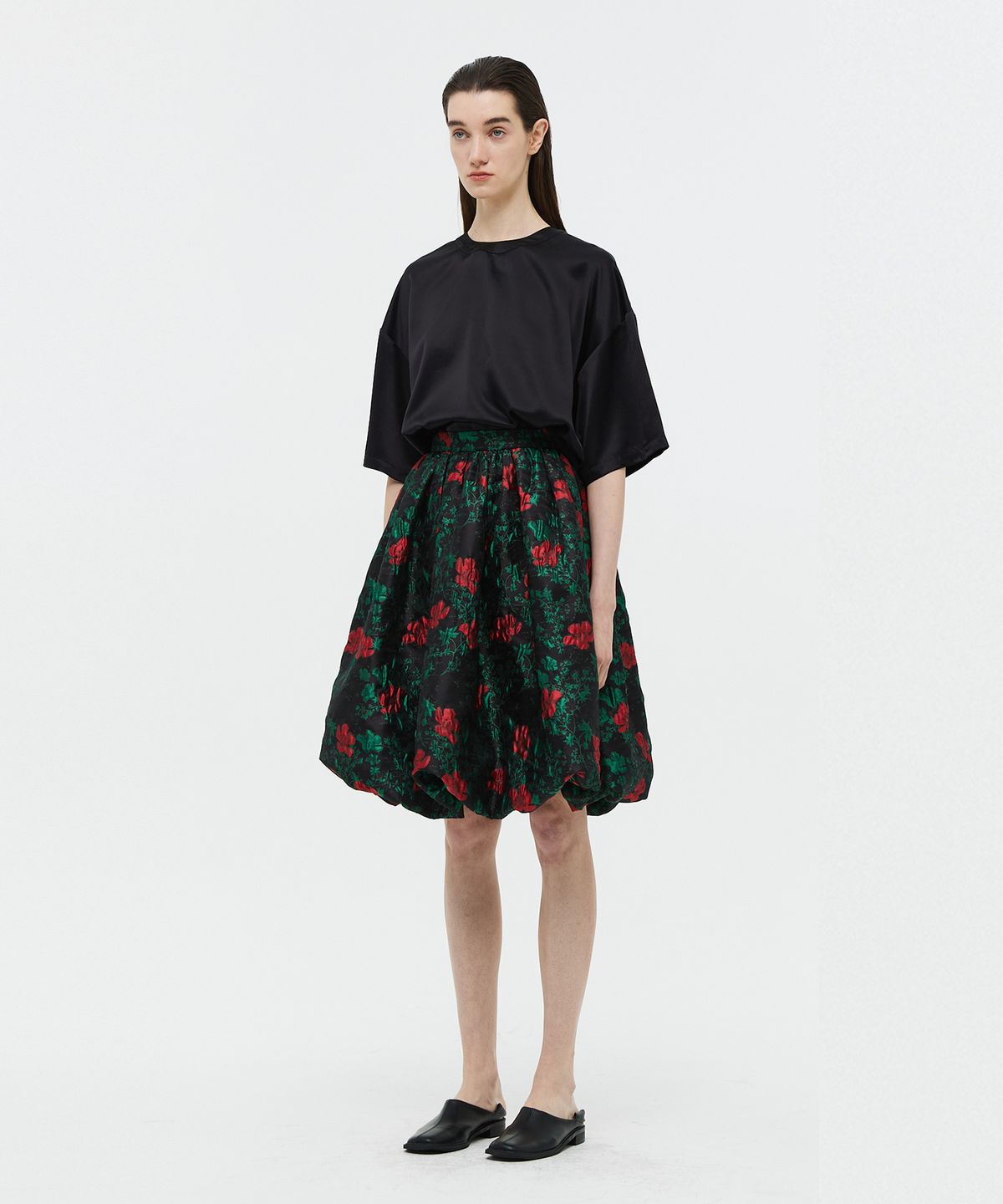 베데르미(VEDERMI) 100% silk t shirt (black)