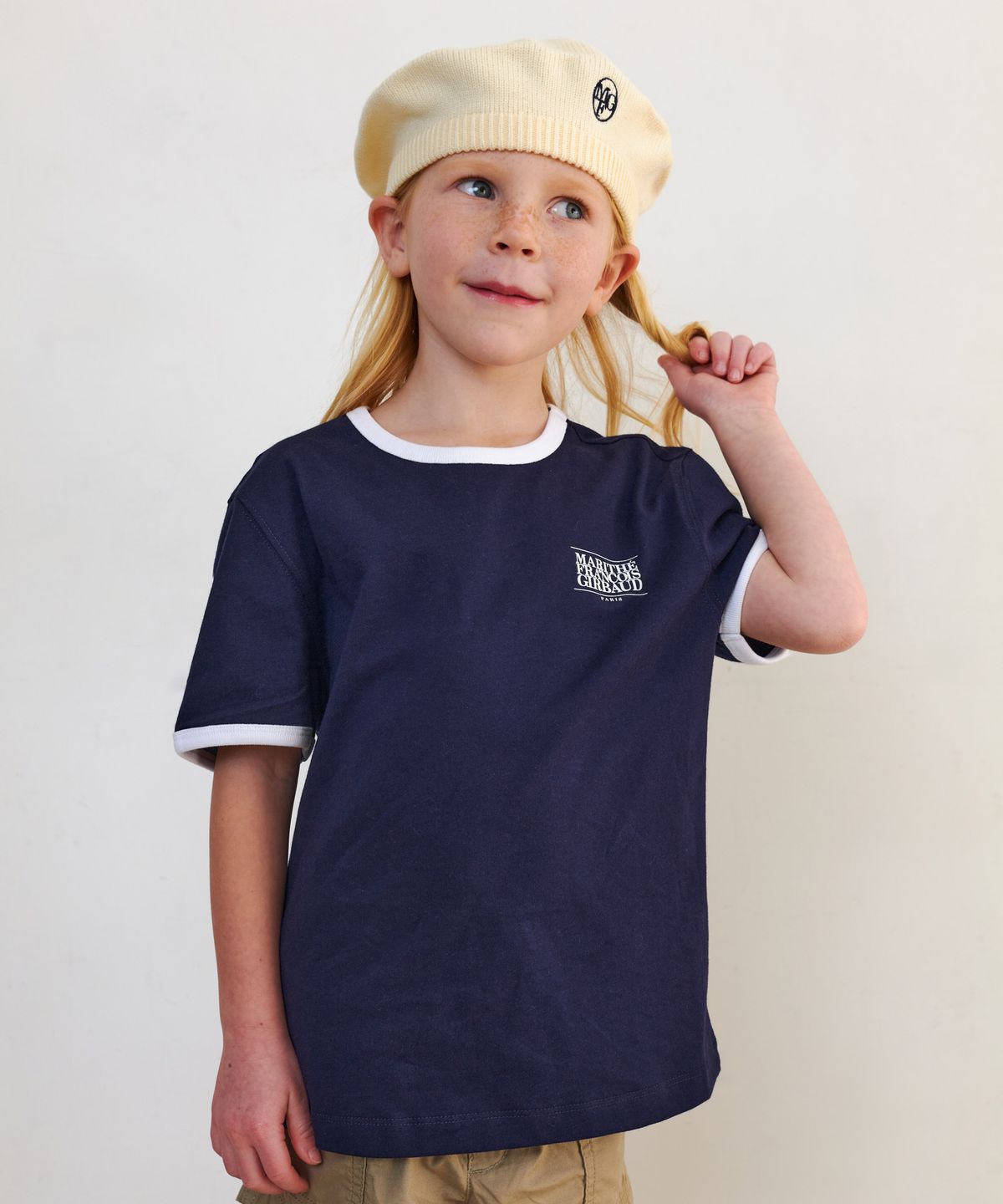 마리떼 키즈(MARITHÉ KIDS) 25SS KIDS CLASSIC LOGO RINGER TEE navy
