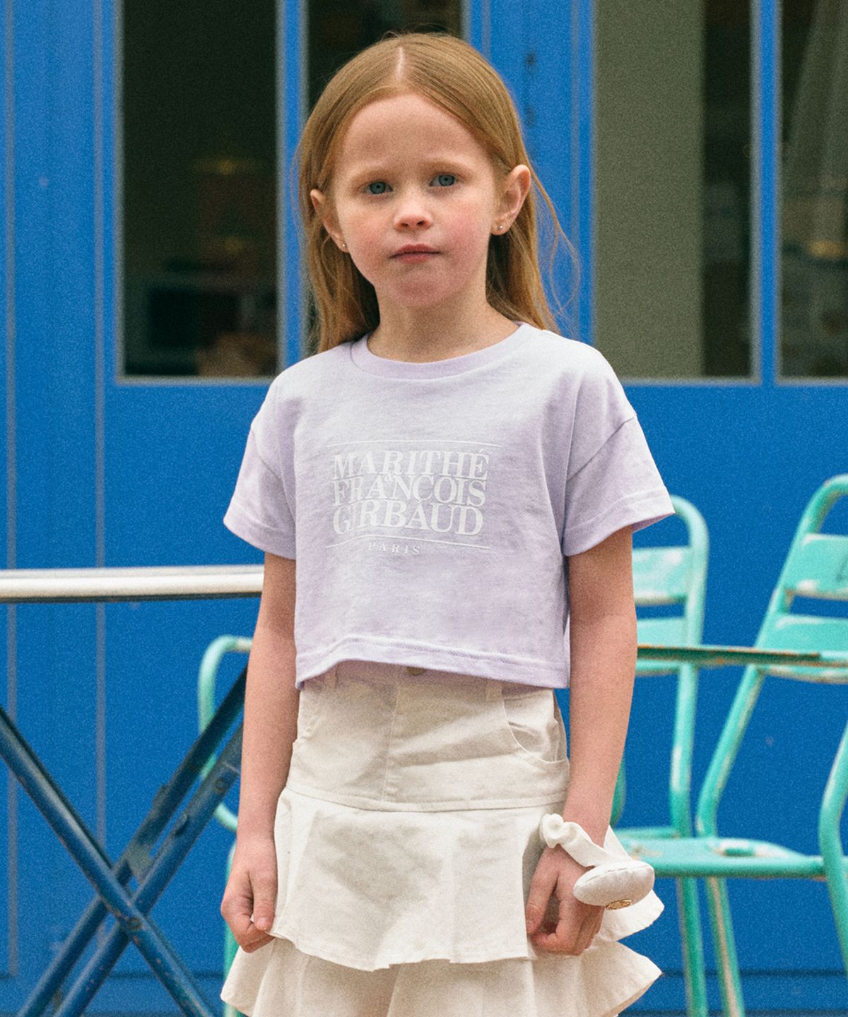 마리떼 키즈(MARITHÉ KIDS) 24SS ENFANT W CLASSIC LOGO CROP TEE light purple