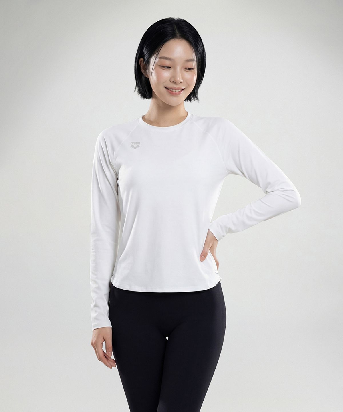 아레나(ARENA) 솔라랩 여성 래쉬가드 A6BL1QR13WHT