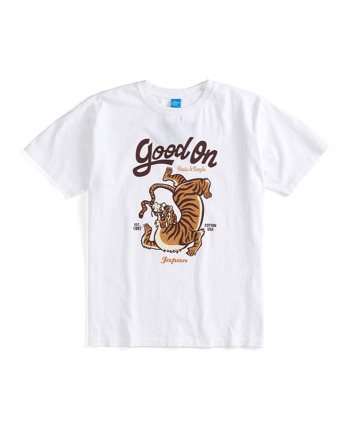 굿온(GOODON) Japan Tiger 반팔 티셔츠 - 화이트