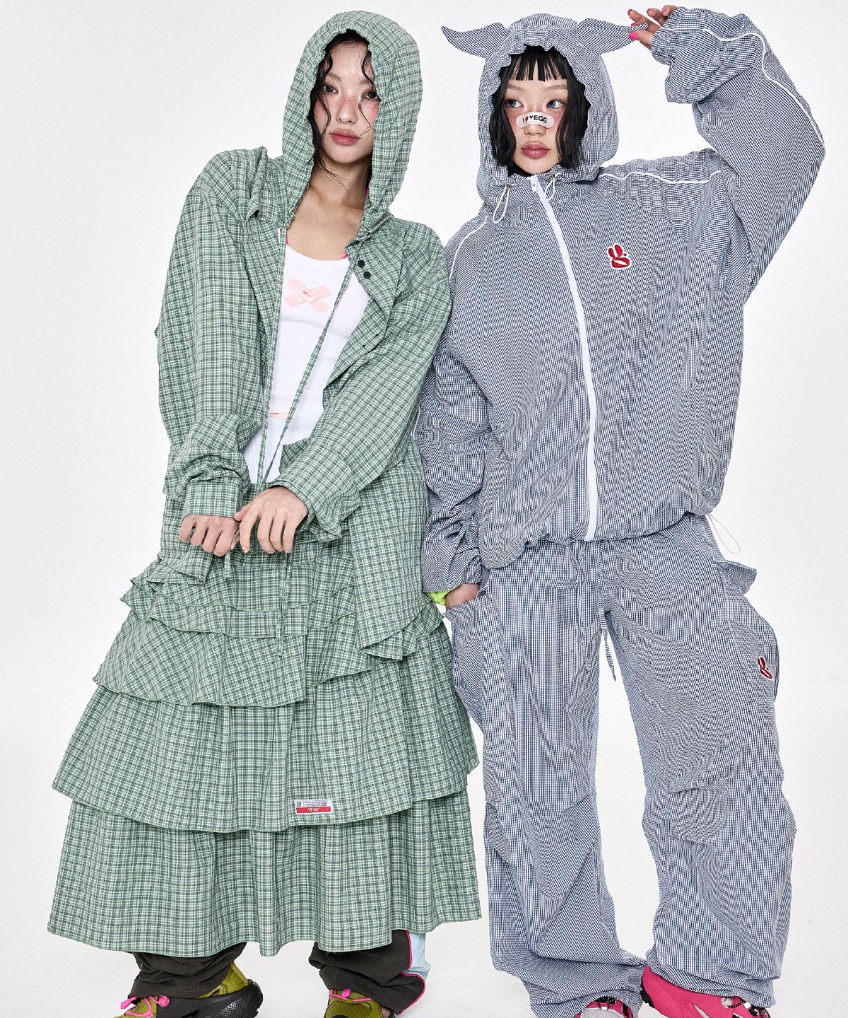 예그(YEGG) 체크 카고 팬츠 네이비