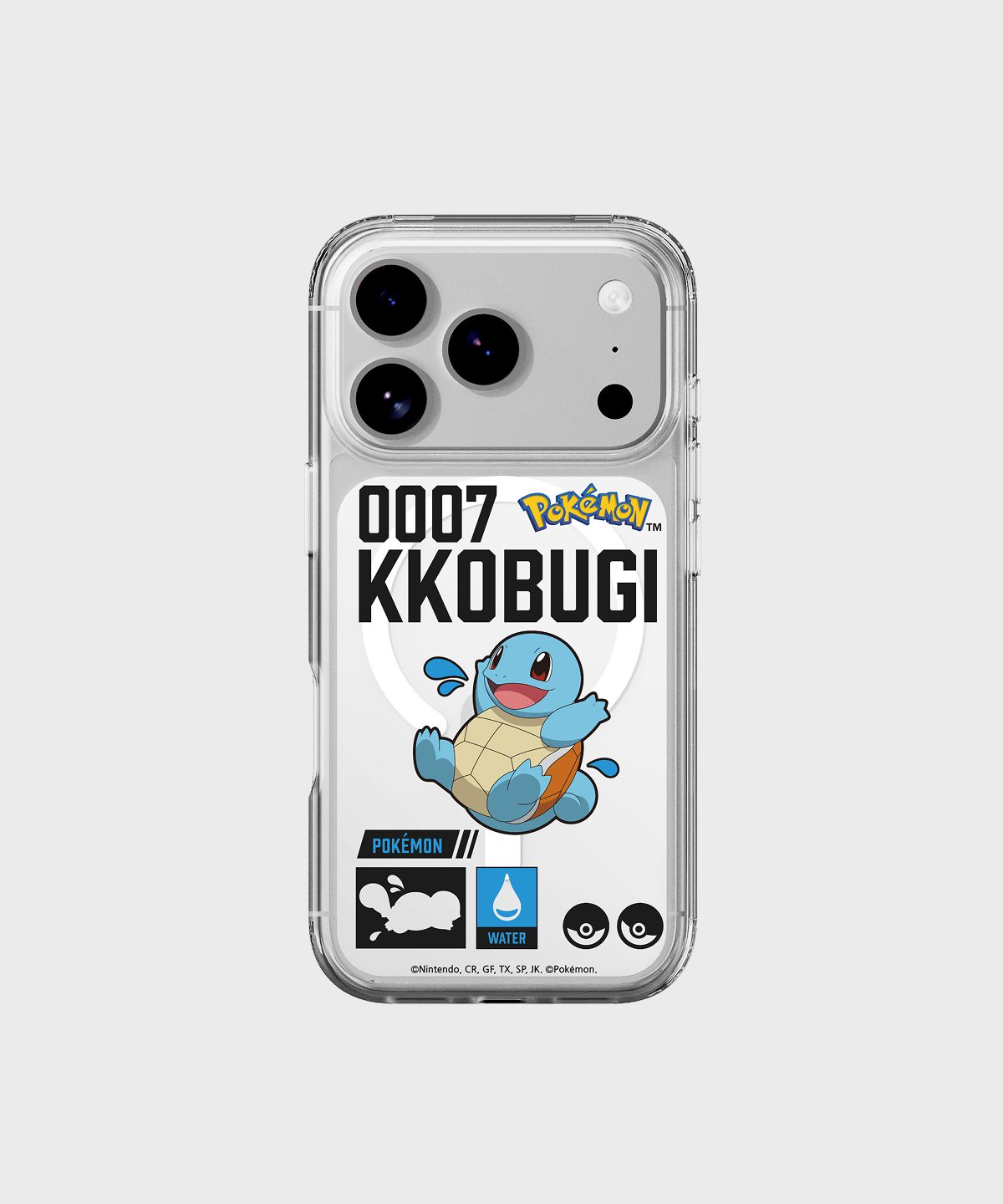 에스엘비에스(SLBS) 포켓몬 꼬부기 인덱스 클리어 마그넷 케이스 for iPhone17 Series