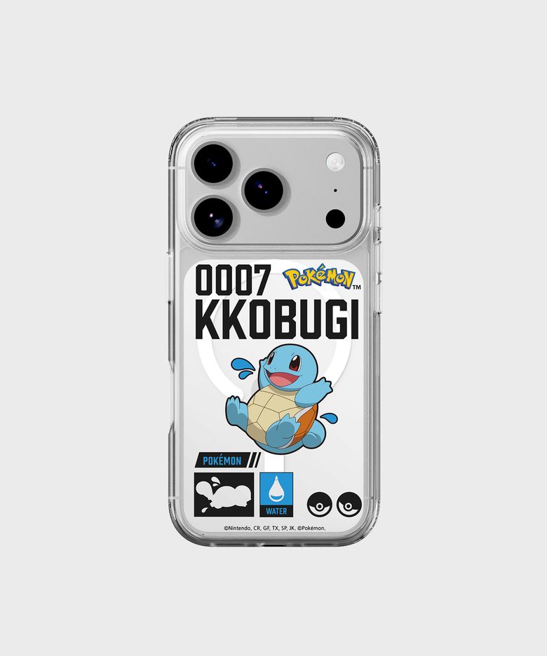 포켓몬 꼬부기 인덱스 클리어 마그넷 케이스 for iPhone Series