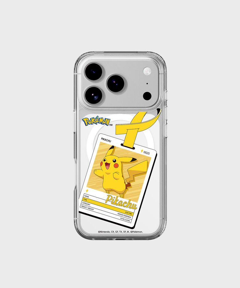 포켓몬 피카츄 네임택 클리어 마그넷 케이스 for iPhone17 Series