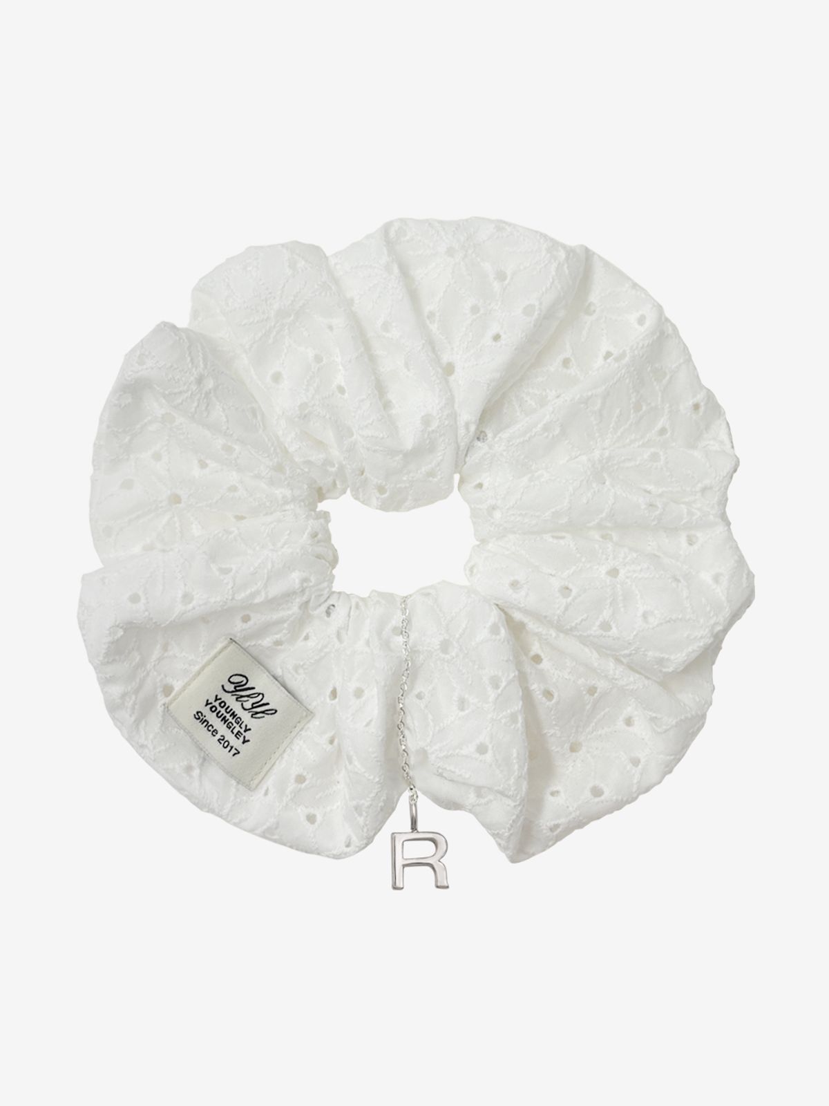영리영리(YLYL) [이니셜 선택/선물포장] Anniversary initial scrunchie, EYELET