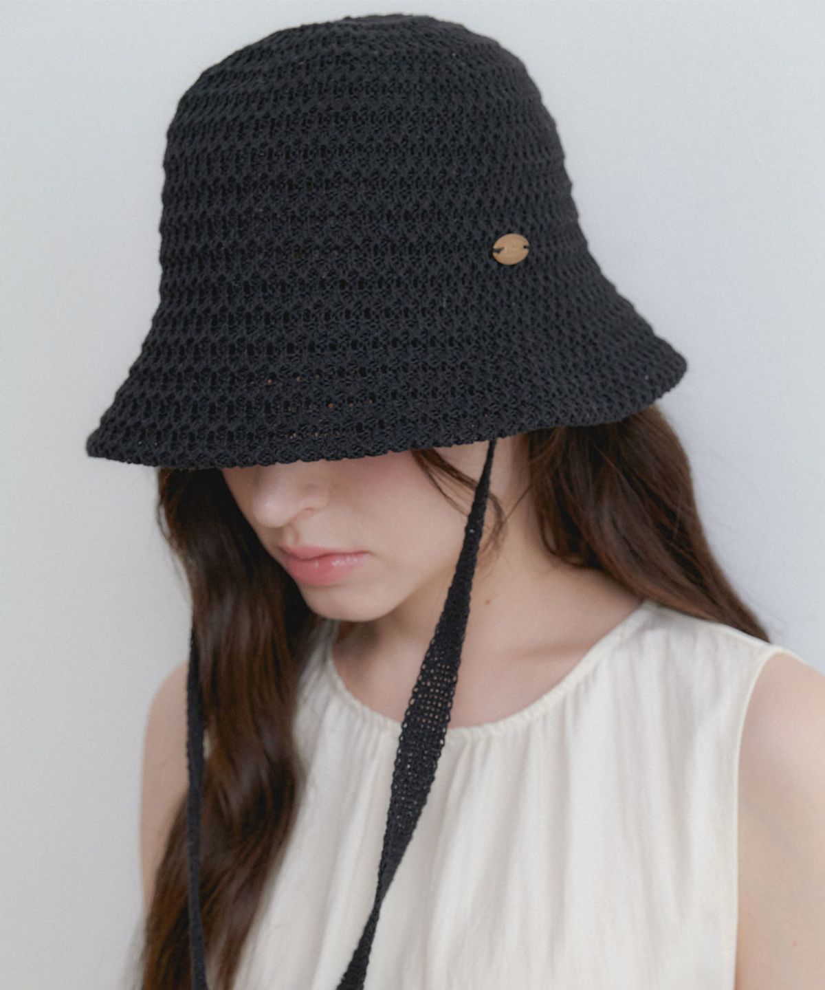할렌(HALDEN) string mesh bucket hat (C077_black)