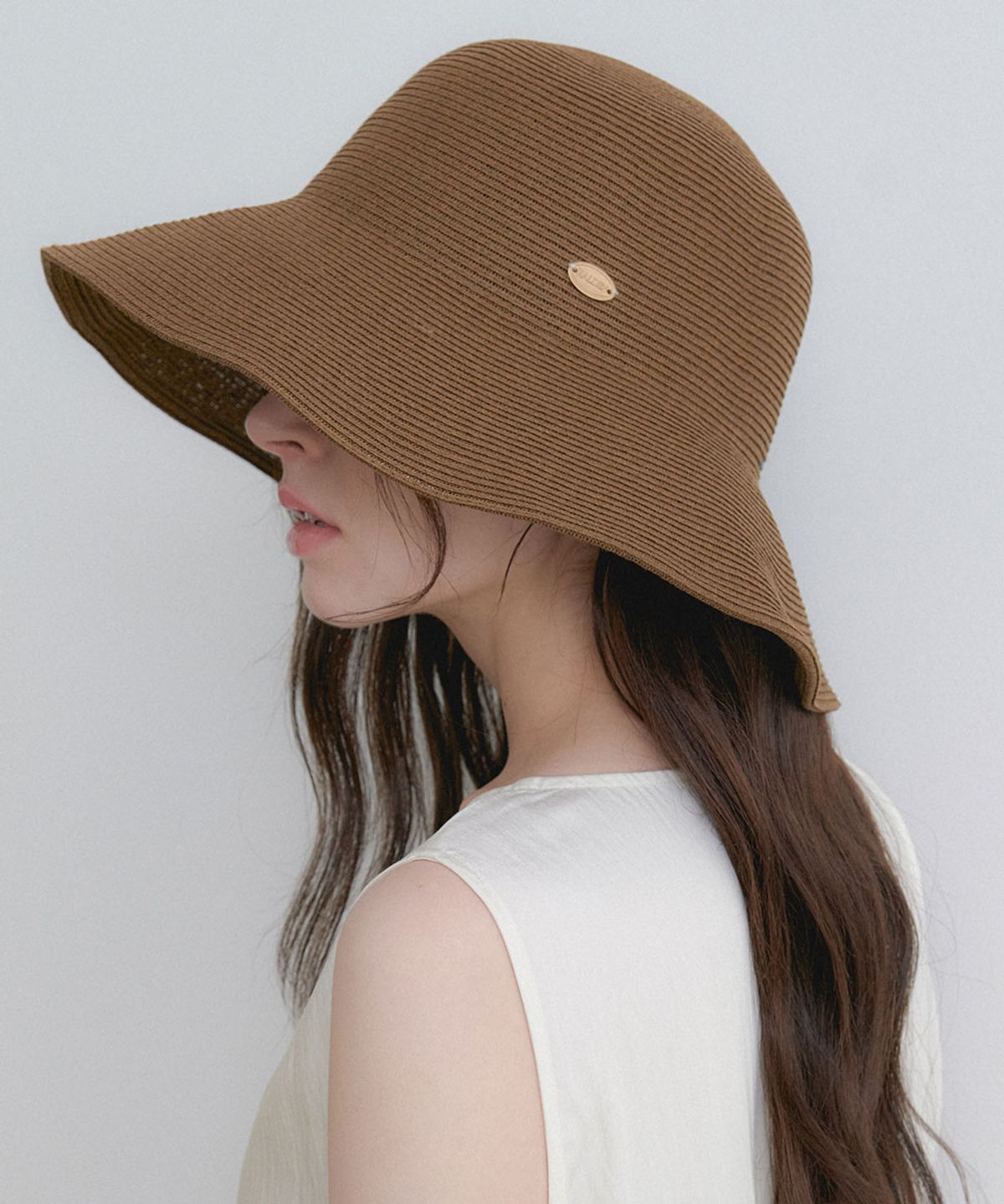 할렌(HALDEN) wide pendant bucket hat (C079_brown)