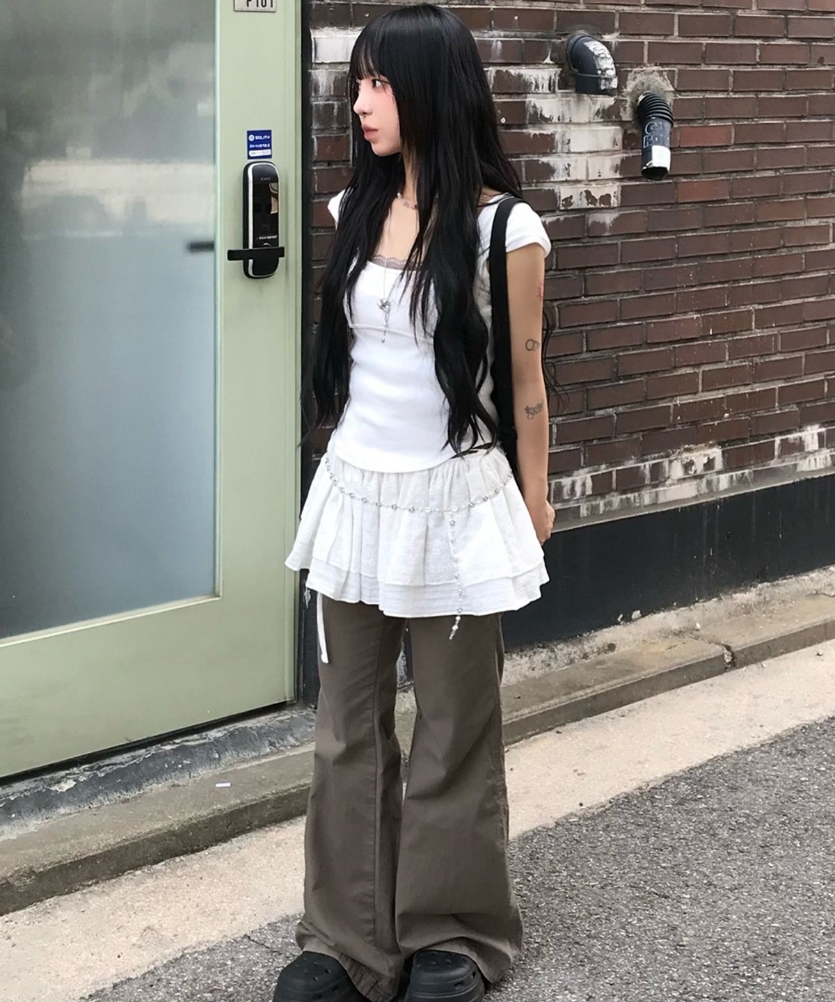 키이비(KIIBI) pure star layered wrap skirt white