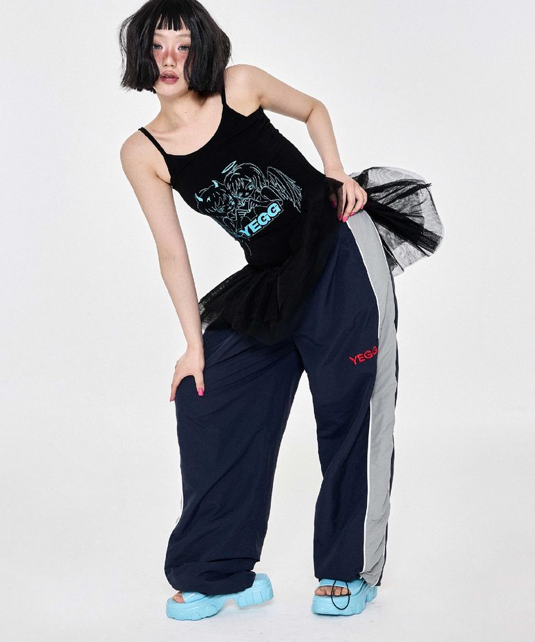 나일론 트랙 팬츠 네이비