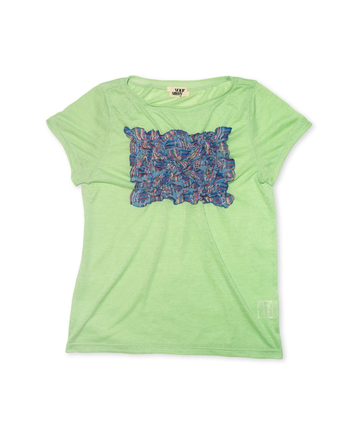 유얼쎄시(YOUR SASSY) Fairy Check Patch Tee (LIME GREEN)