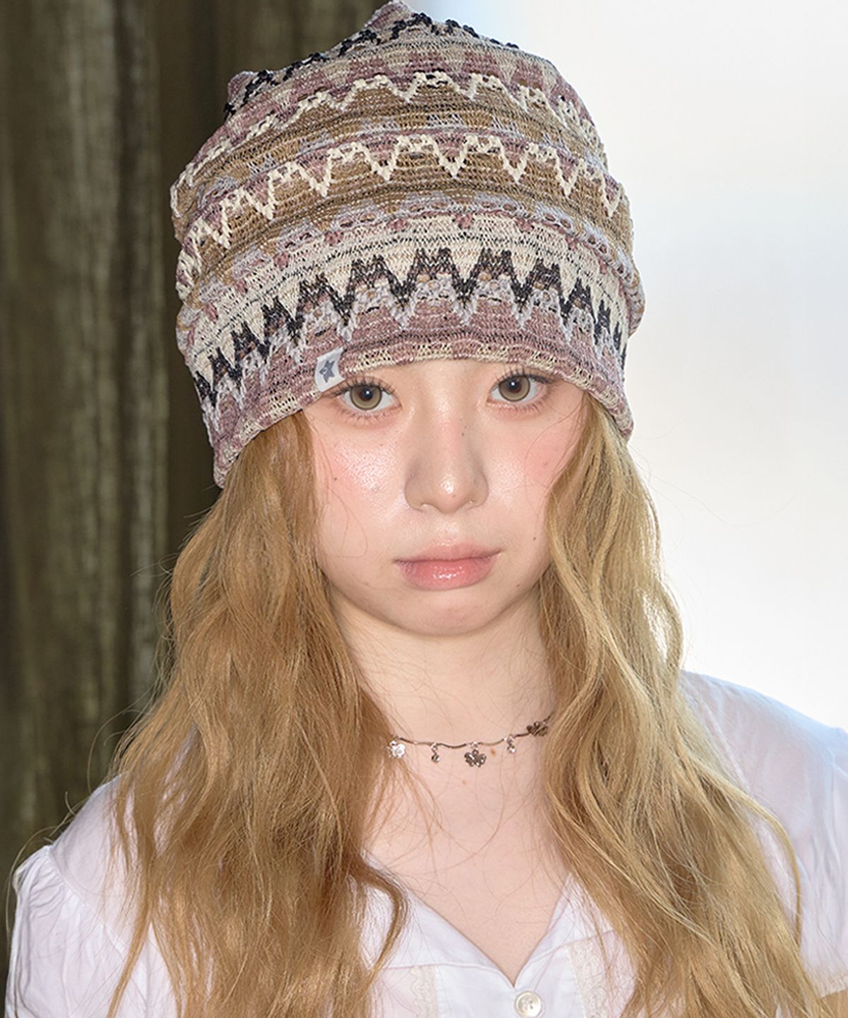 키이비(KIIBI) wave pattern beanie beige