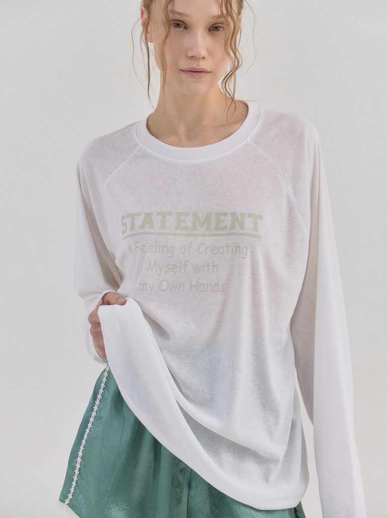 Pale Mood Sheer Raglan Top_White