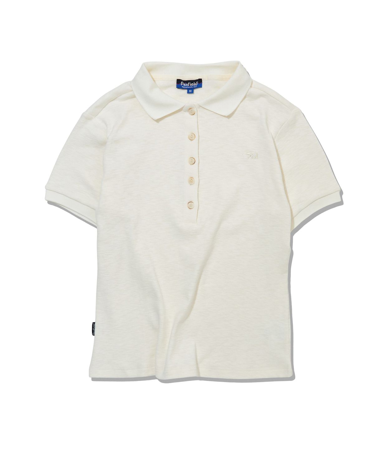 펜필드(PENFIELD) 여성 슬럽 폴로 반팔 셔츠 화이트_FS2KT89U