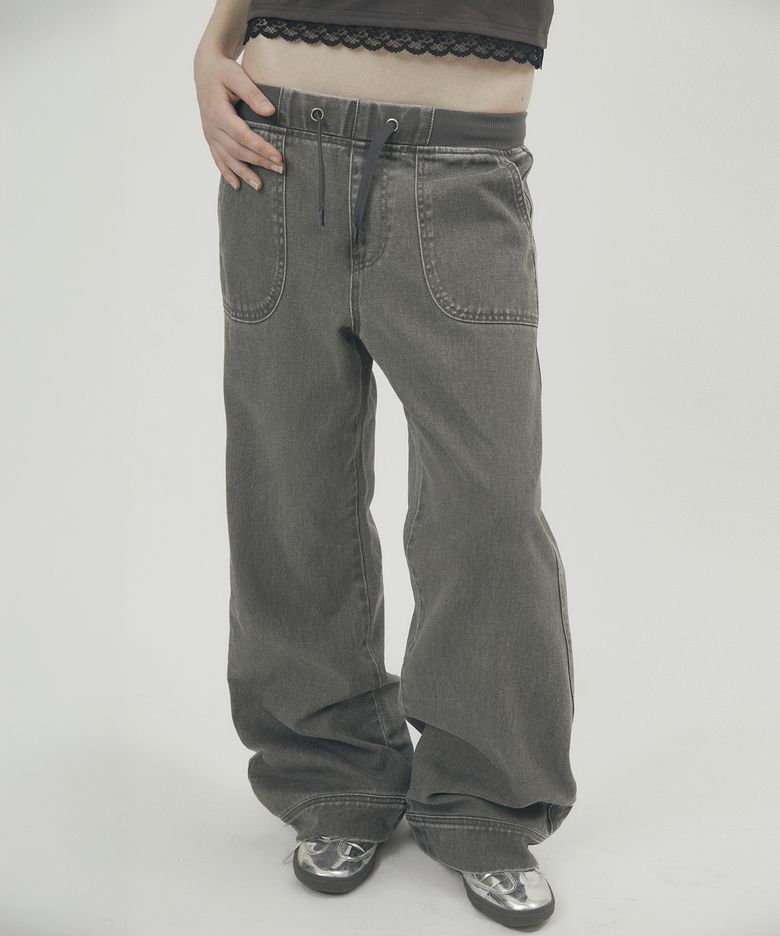 MULTI POCKET LOWRISE PANTS [CHARCOAL GRAY]