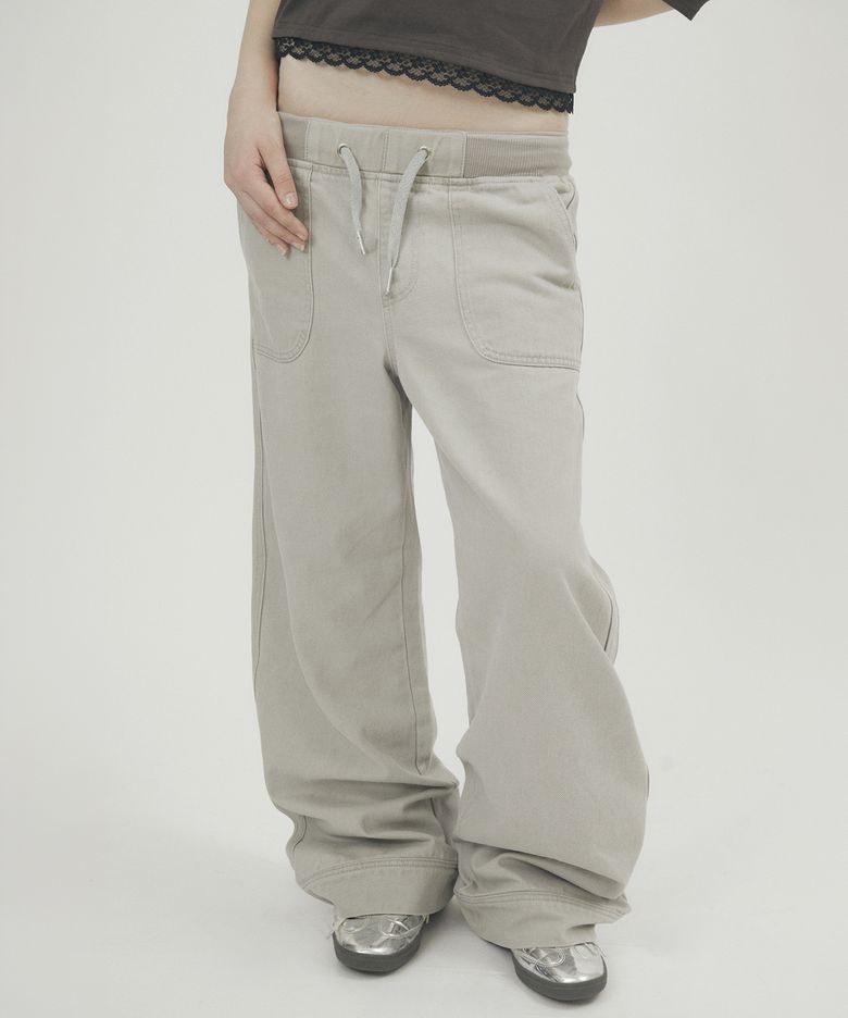 MULTI POCKET LOWRISE PANTS [LIGHT GRAY]