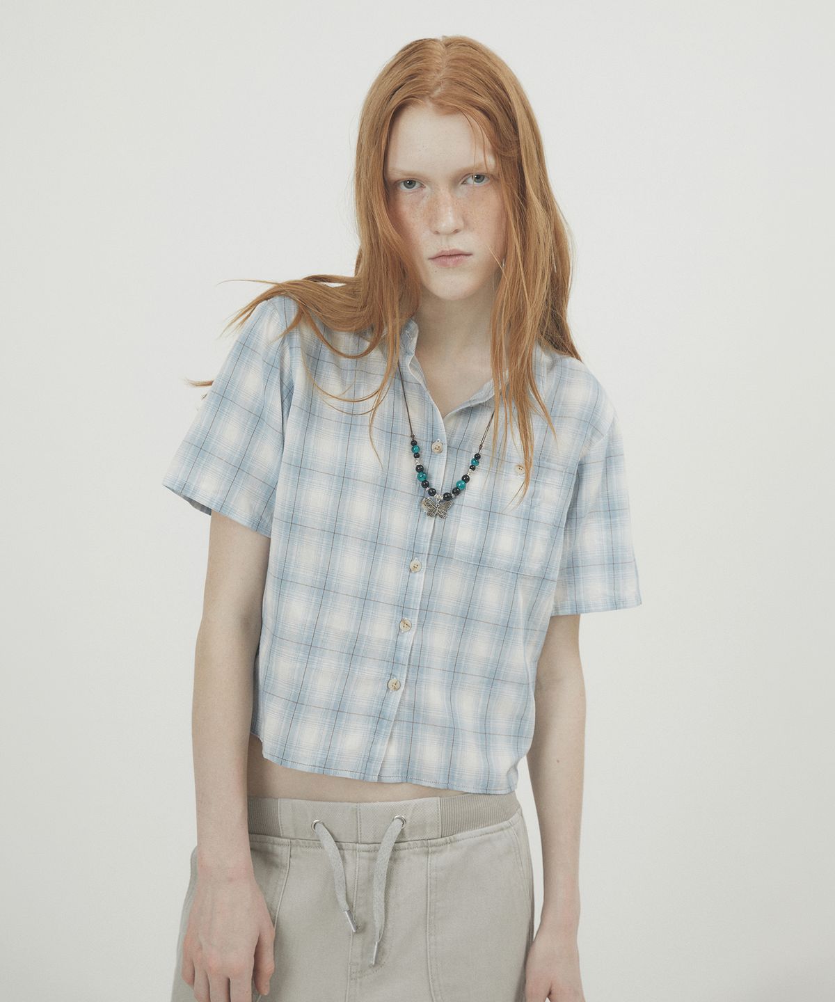 리트리버클럽(RETRIEVER CLUB) SLIM FIT CHECK SHIRT [BLUE]