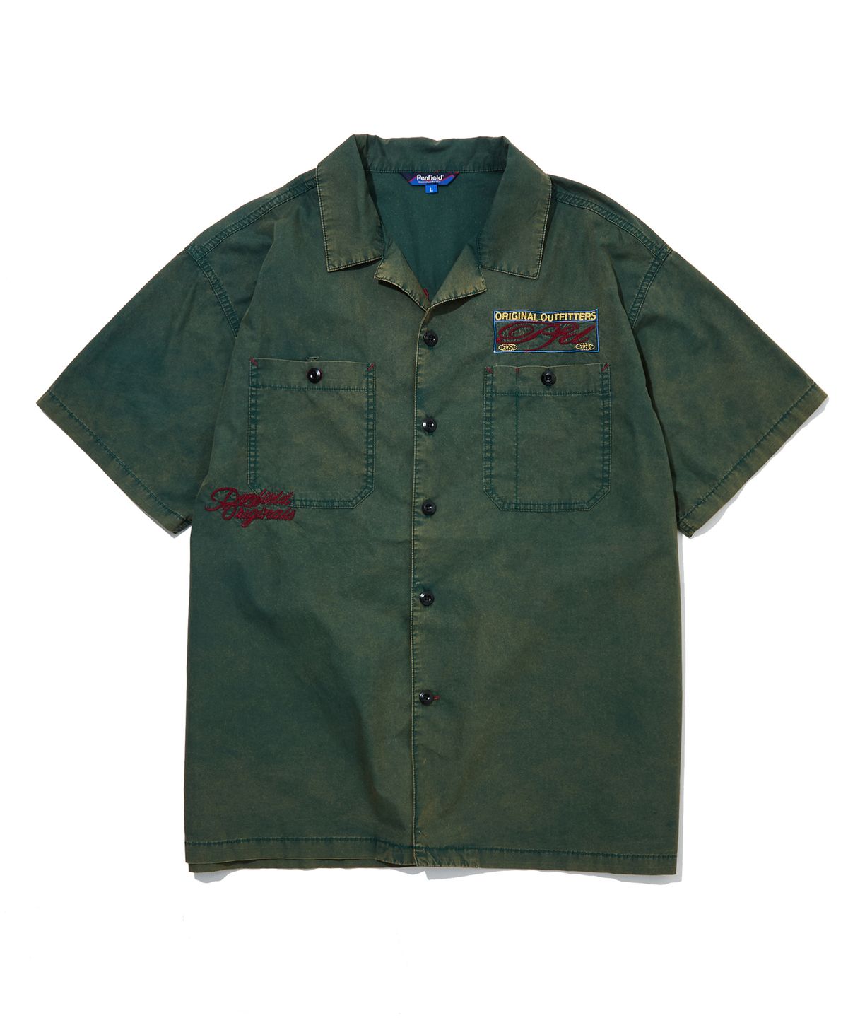 펜필드(PENFIELD) 몰탈 체인 하프 셔츠 다크그린_FS2WR15U