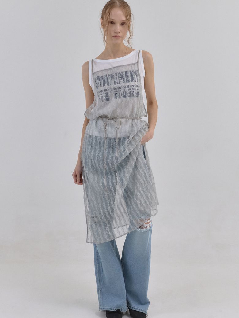 Lace Vail Layered Dress_Gray