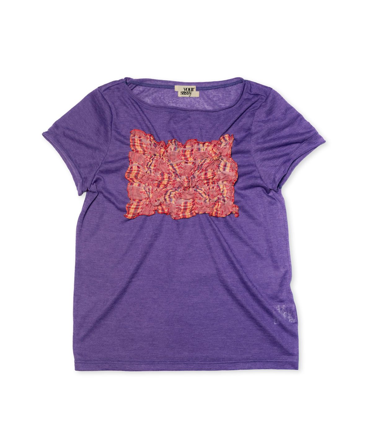 유얼쎄시(YOUR SASSY) Fairy Check Patch Tee (PURPLE)