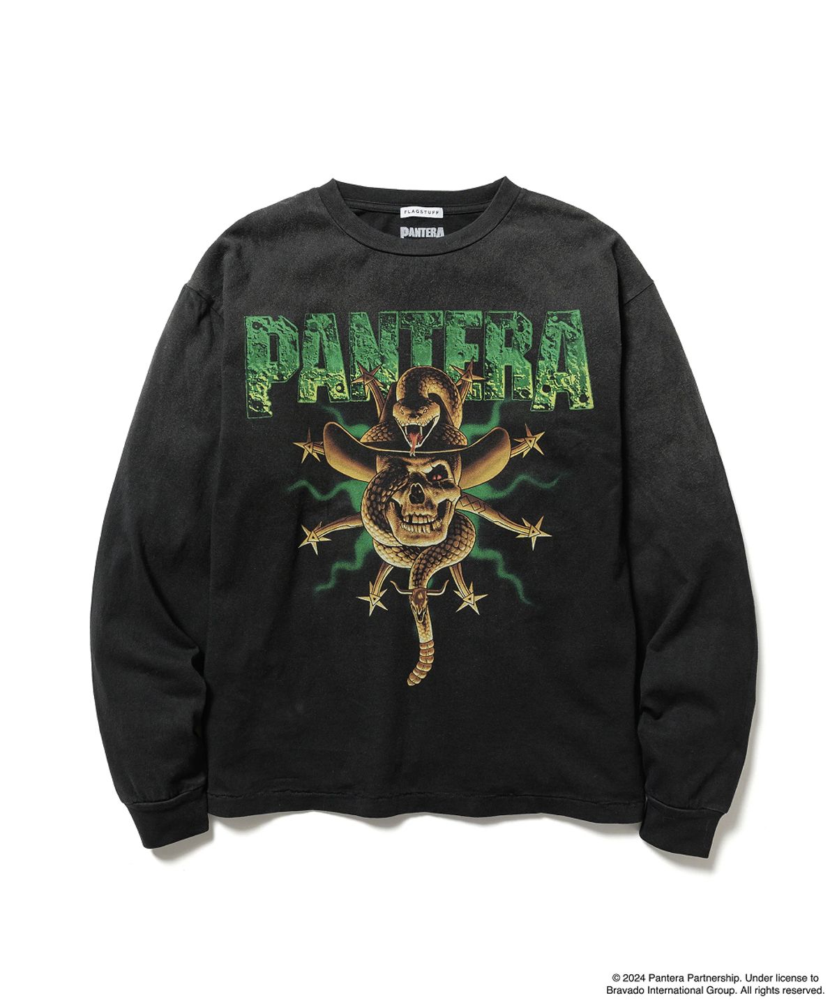 플래그스터프(FLAGSTUFF) Snake & Skull 롱슬리브 티셔츠( xPantera)_블랙