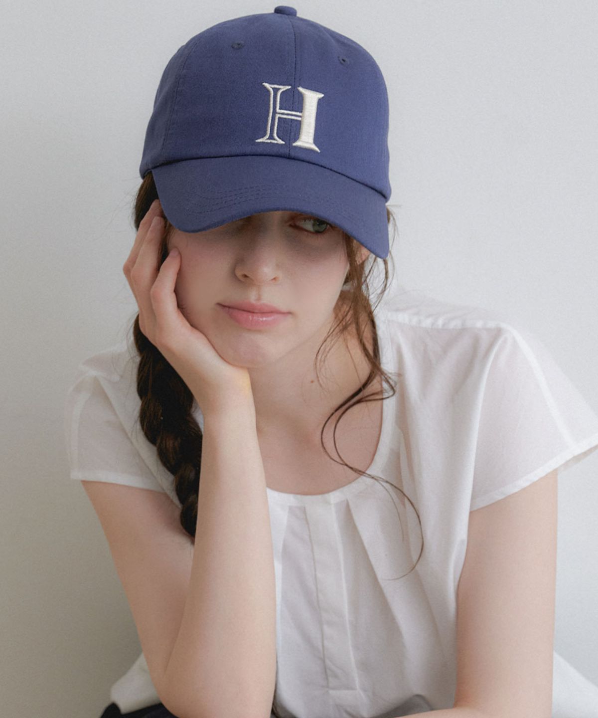 할렌(HALDEN) signature H logo ball cap (C081_blue)