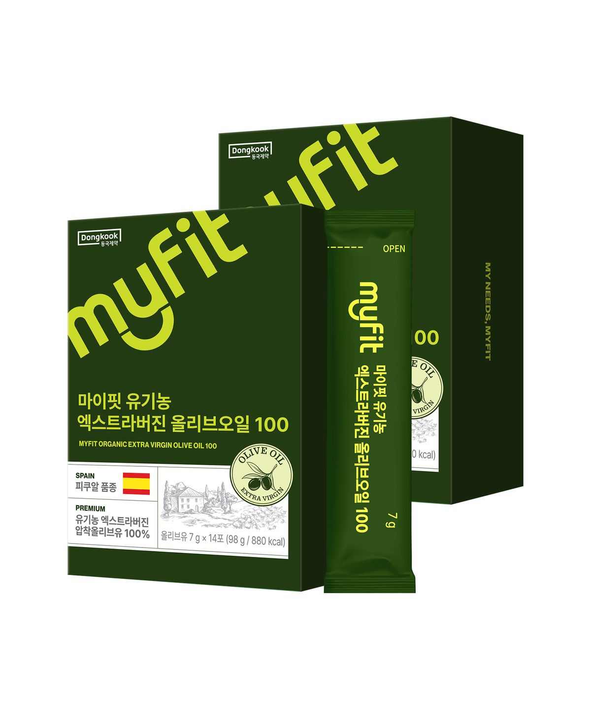 마이핏(MYFIT) 유기농 엑스트라버진 올리브오일 100 14포 2박스