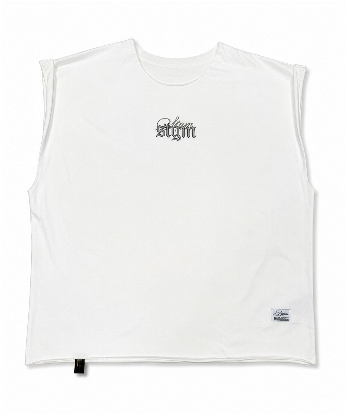 스티그마(STIGMA) RAW-CUT WASHED SLEEVELESS WHITE