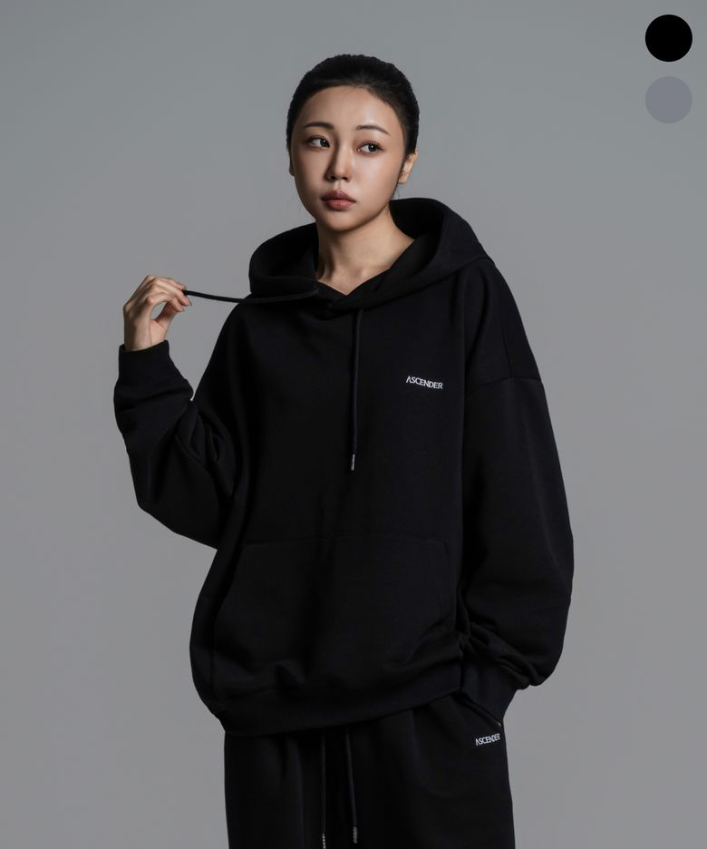 심플 로고 오버핏 후디 2color