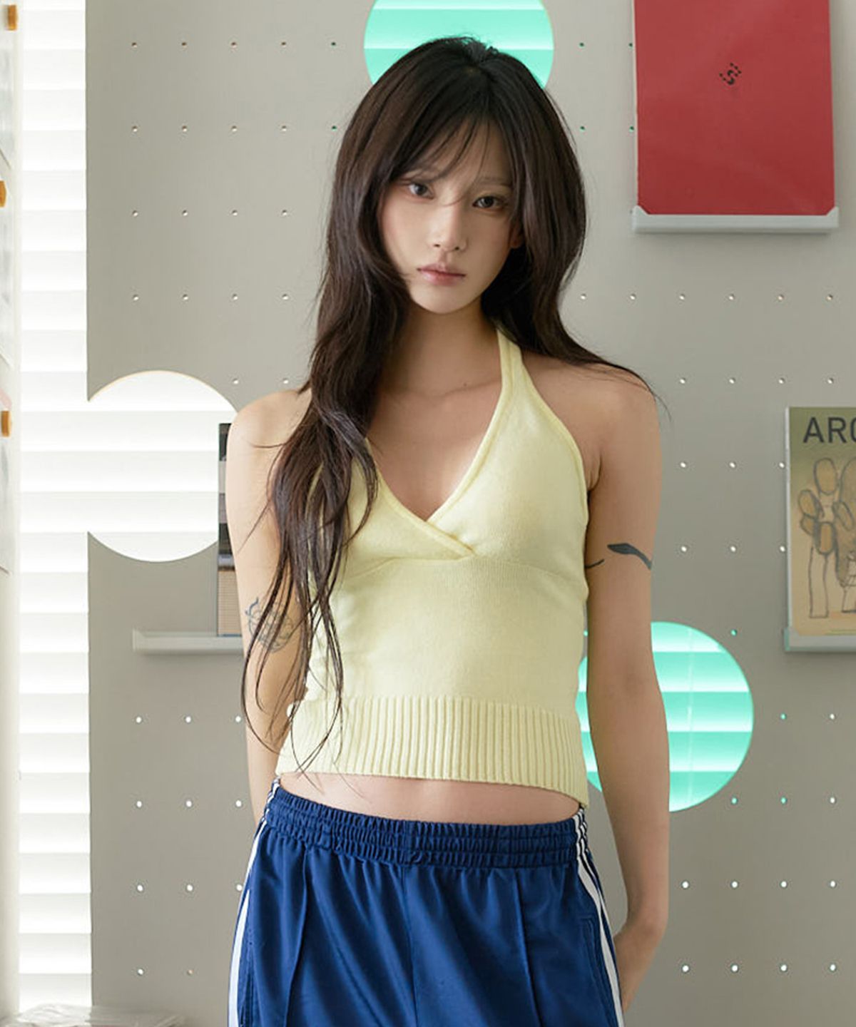라티젠(LARTIGENT) L24 KNIT HALTER TOP(YELLOW)