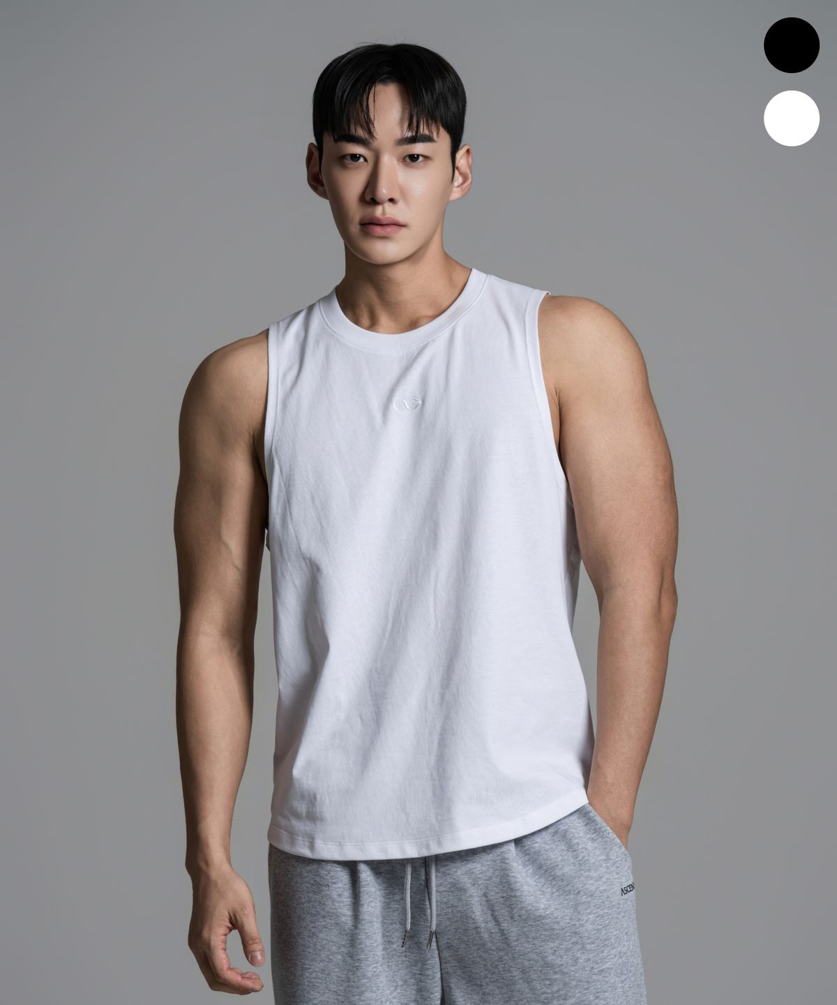 어센더(ASCENDER) 심볼 루즈핏 슬리브리스 2color