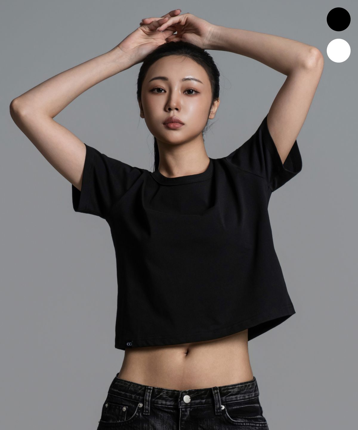 어센더(ASCENDER) (W) 와이드넥 데일리 세미크롭 숏슬리브 2color