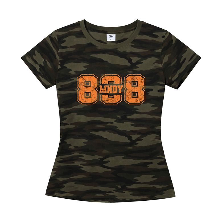 808 MNDY 카모 슬림핏 반팔티