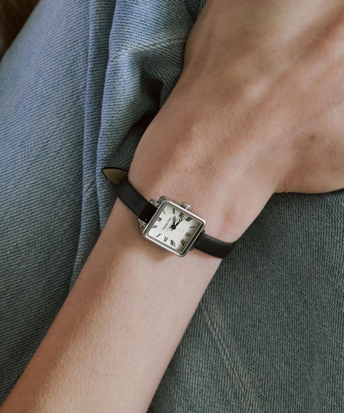 밀튼 스텔리(MILTON STELLE) Square Leather Watch MS-164S
