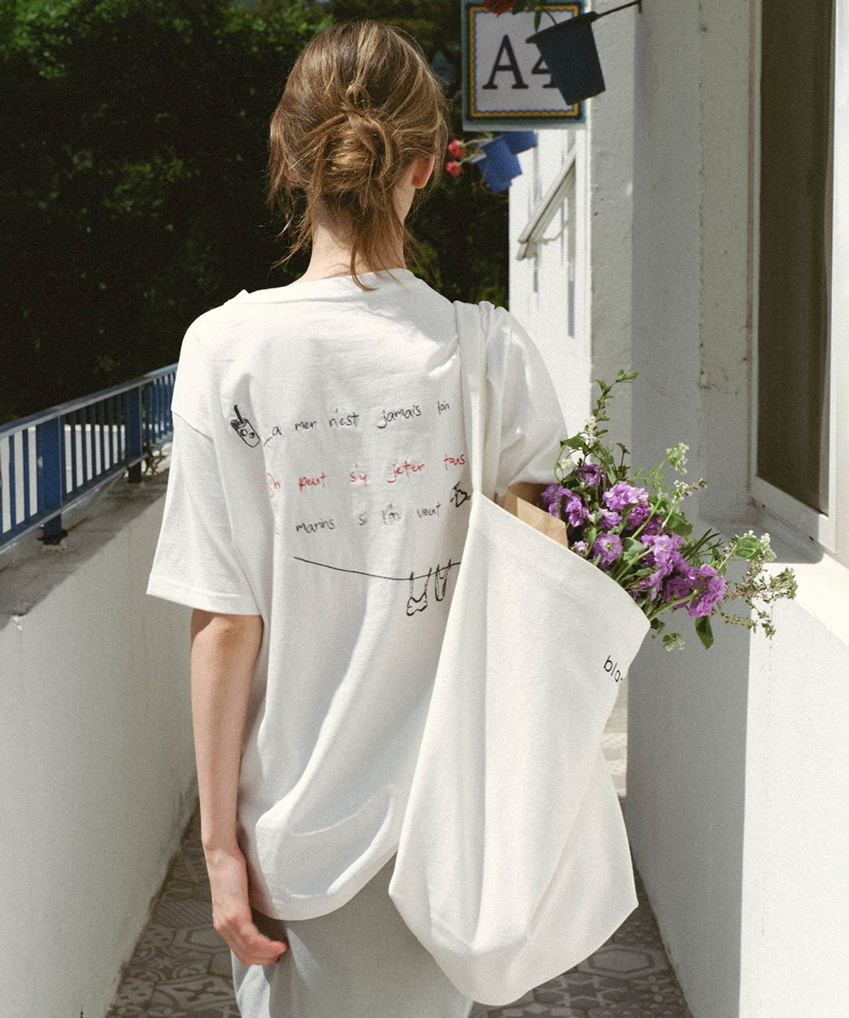 블랭크03(BLANK03) embroidery boxy t-shirt (white)