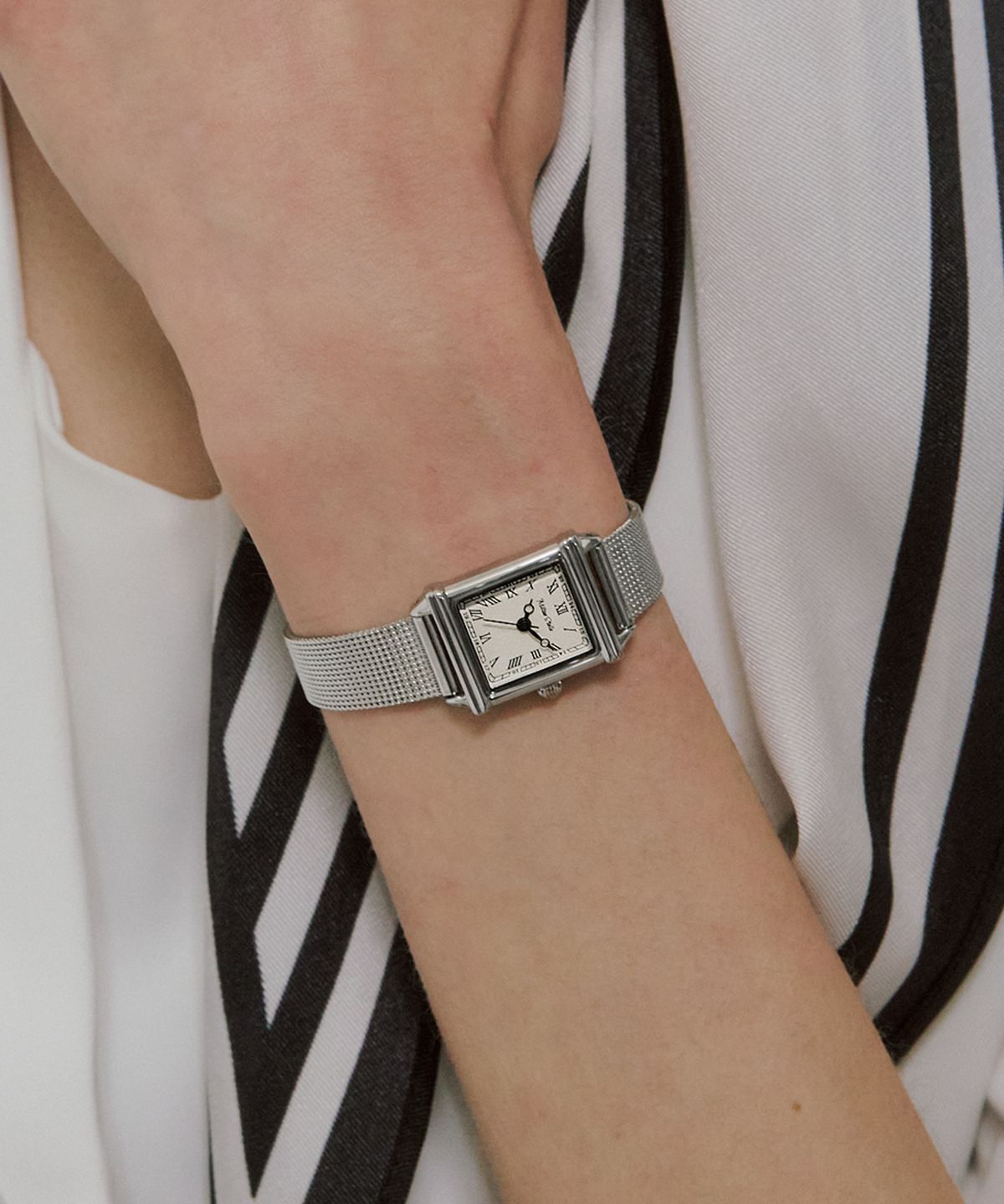 밀튼 스텔리(MILTON STELLE) Square Leather Watch MS-155MS