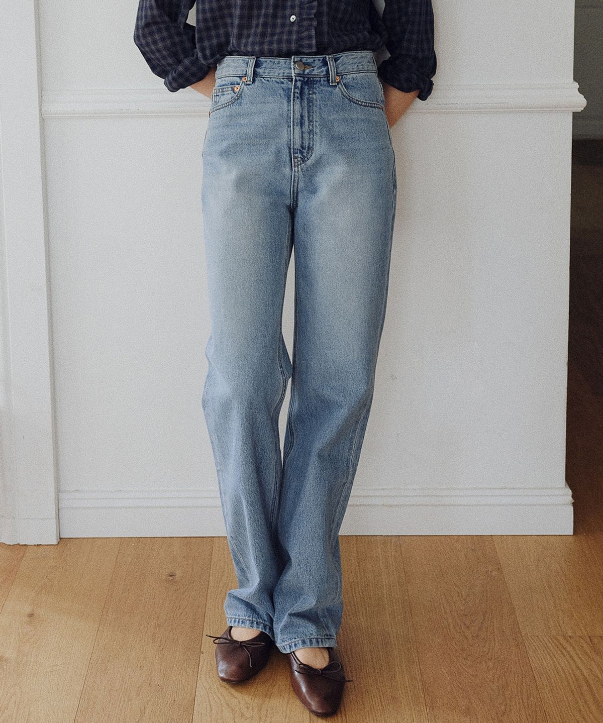 블랭크03(BLANK03) straight fit jeans (vintage blue)