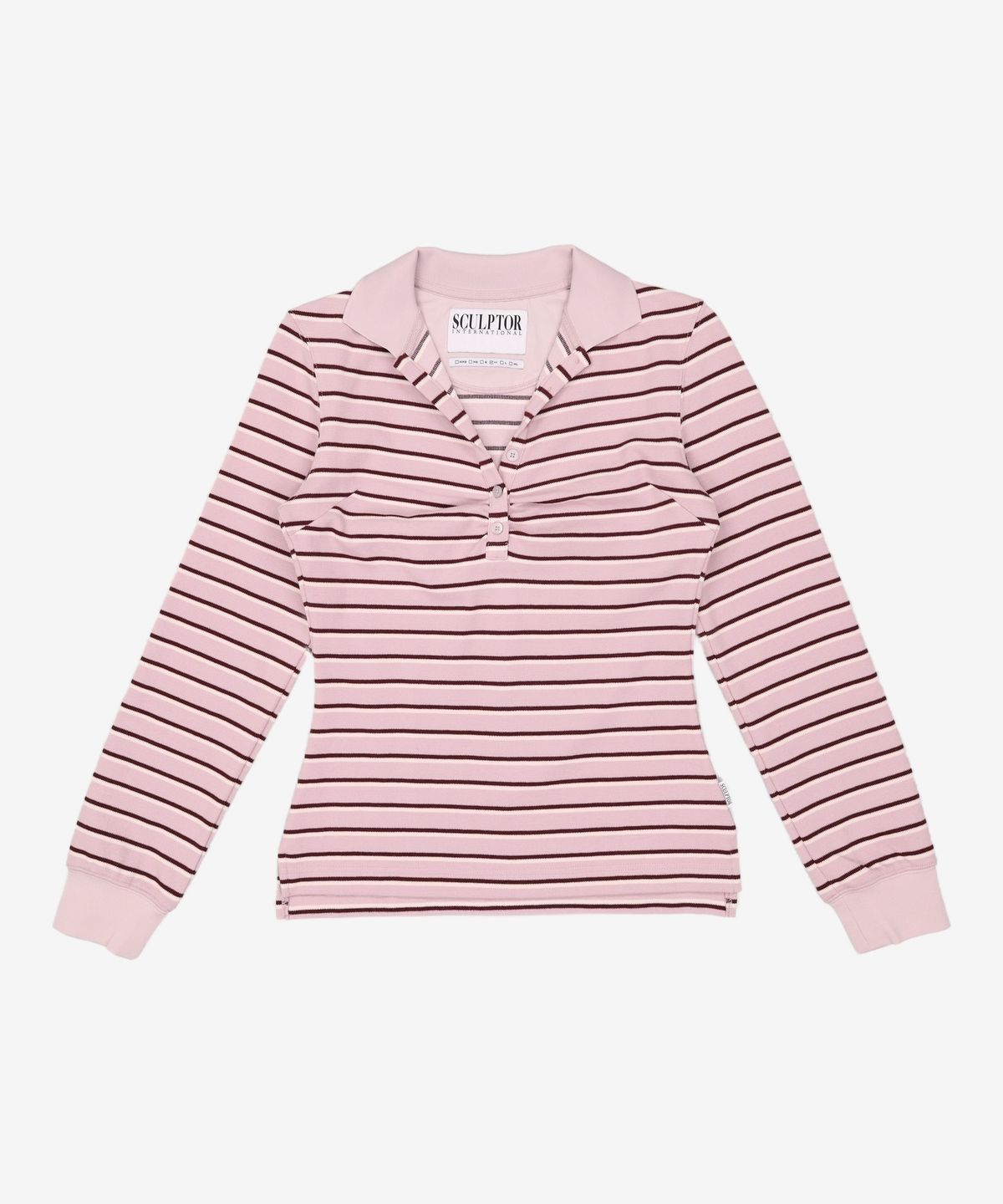 스컬프터(SCULPTOR) Shirring Tennis Shirt Lavender Stripe M