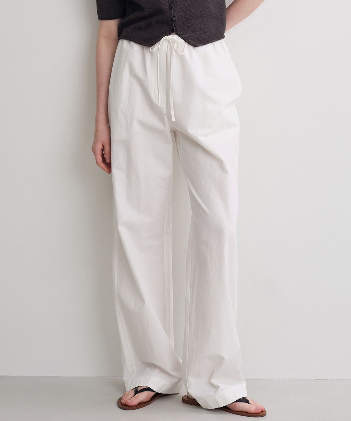 블랭크03(BLANK03) cotton linen banding pants (white)